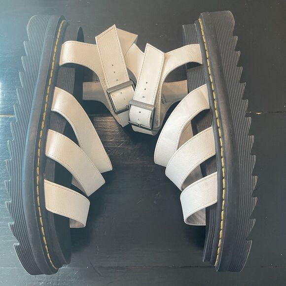 Sincerely Jules Daring Women's White Sandals Sz 8.5 M Platform straps Gladiator - Picture 5 of 8